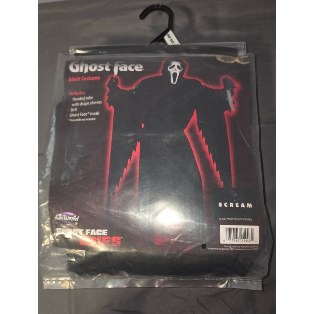 Ghost Face Ghostface Fun World Ghost Face Lives Scream One Size Costume New